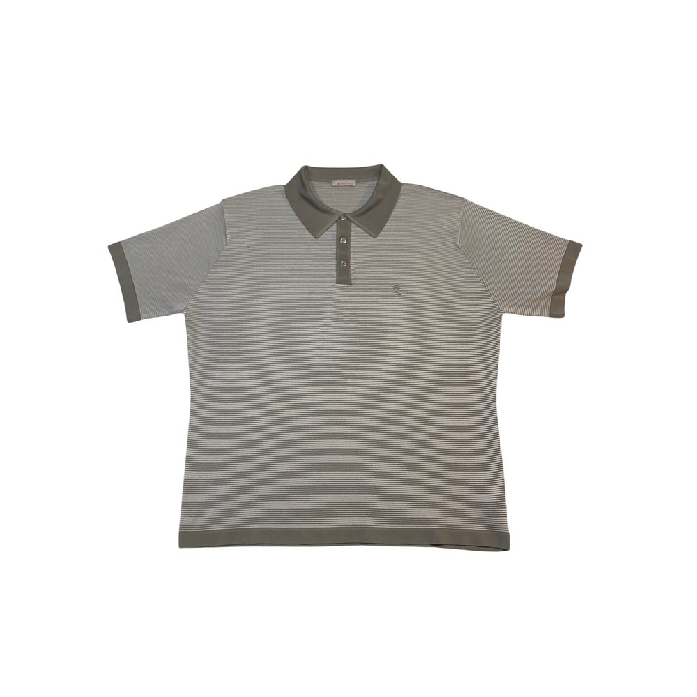 Montagut Fil Lumiere Mens XXL Polo Shirt Taupe Striped Vintage